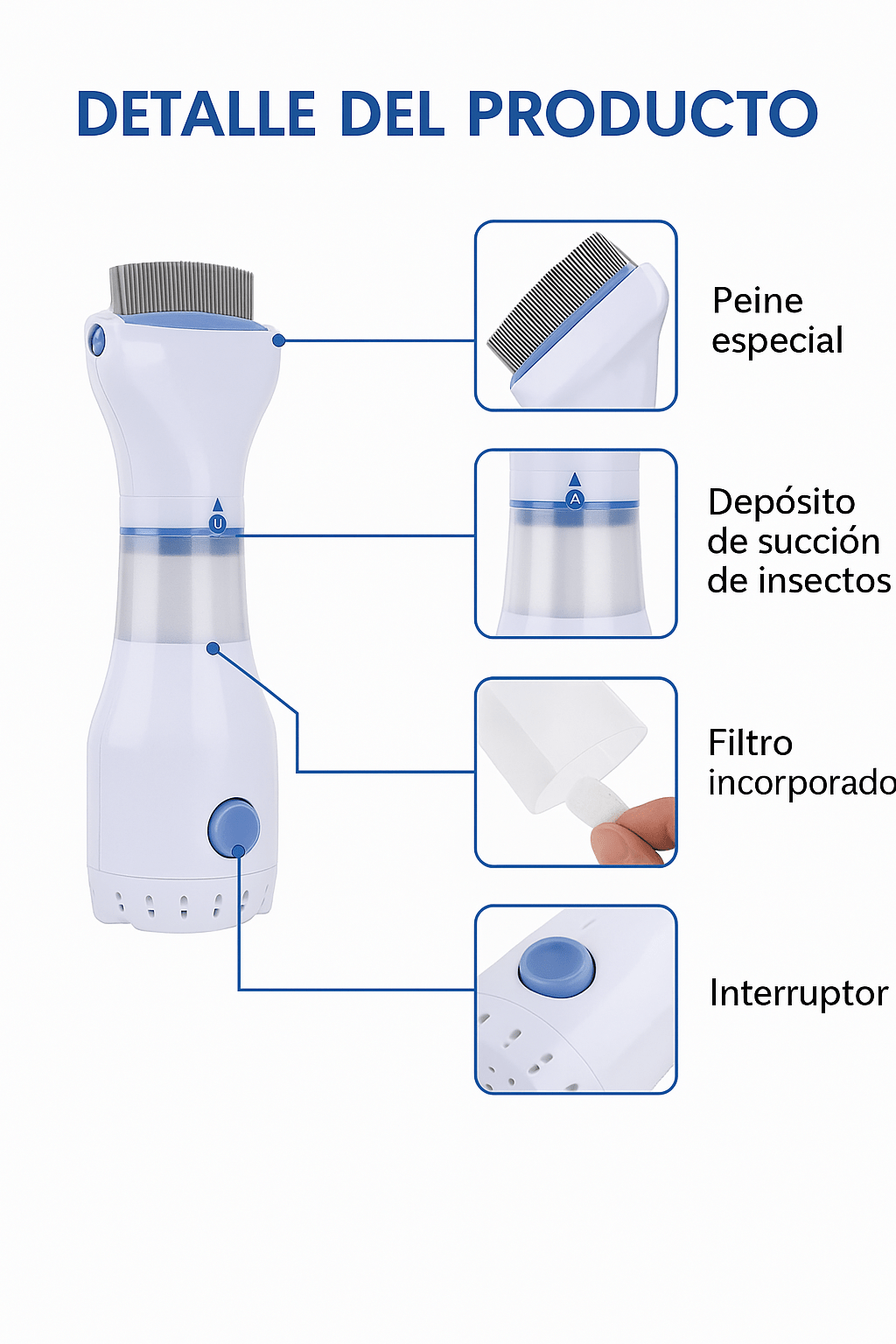 Peine StopLend: quitapiojos eléctrico - SwiftShop